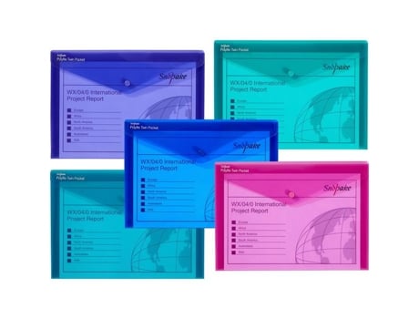 Polyfile Twin Pocket Com Impressão A4, Electra Pack De 5 Snopake