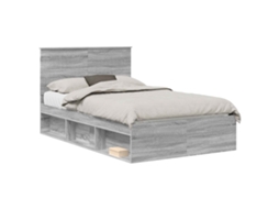 Estrutura da Cama com Cabeceira Cinza Sonoma 120x200 cm MAISON EXCLUSIVE