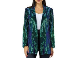 Chaqueta Blazer De Lentejuelas Para Mujer Casual Con Corte Abierto Y Manga Larga L Verde