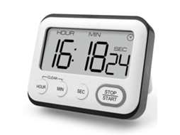 Temporizador de Cozinha Multifuncional LYYTUNG, com Relógio, Alarme, Cronômetro e Tela LCD