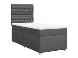 Cama com Molas/colchão 100x200 Cm Tecido Cinza escuro MAISON EXCLUSIVE