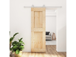 Porta De Correr | Porta Deslizante Com Ferragens 70x210 Cm Madeira De Pinho Maciça Wsd324951 Lovely Home