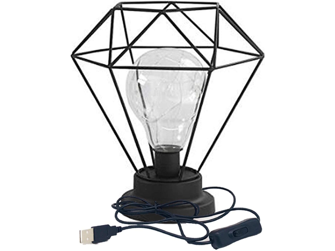Cabeceira inferior em formato de diamante, estilo nórdico, com USB sem fio e luminária para quarto preto.