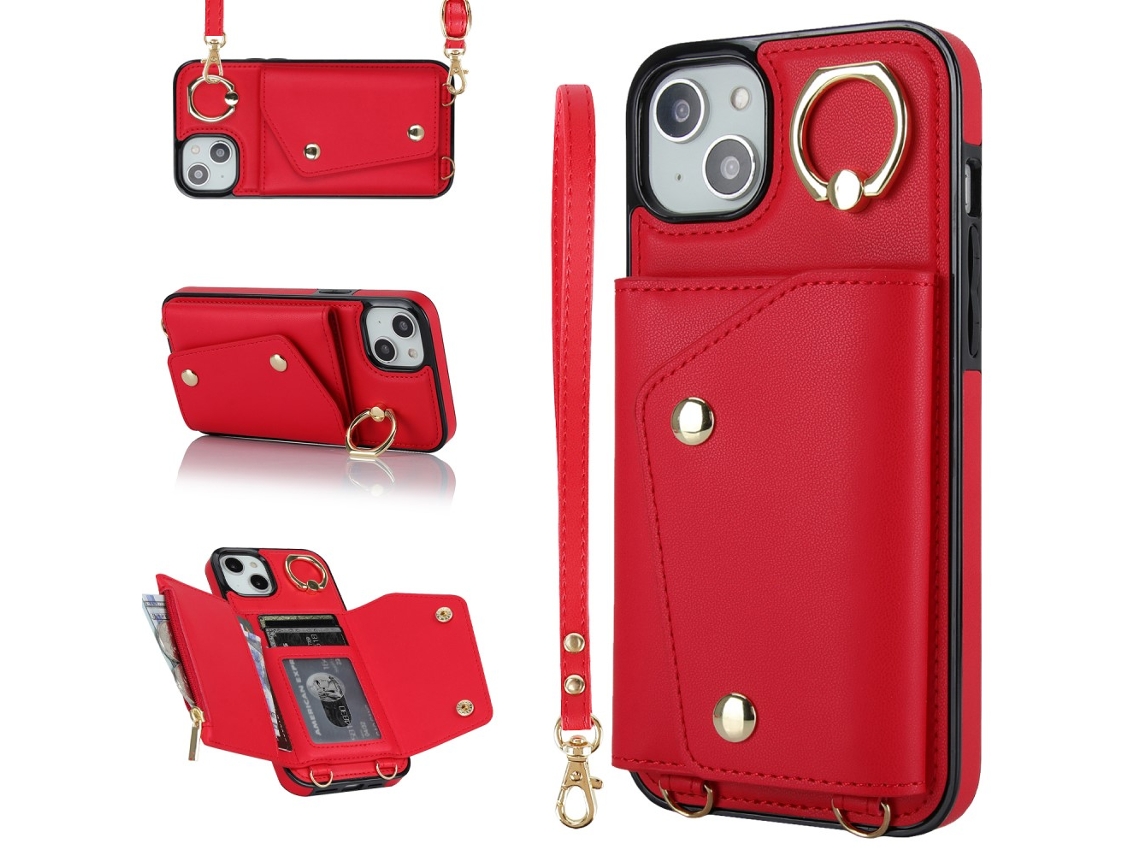 Capa Para Iphone 12 Mini Pele Sintética Vermelho