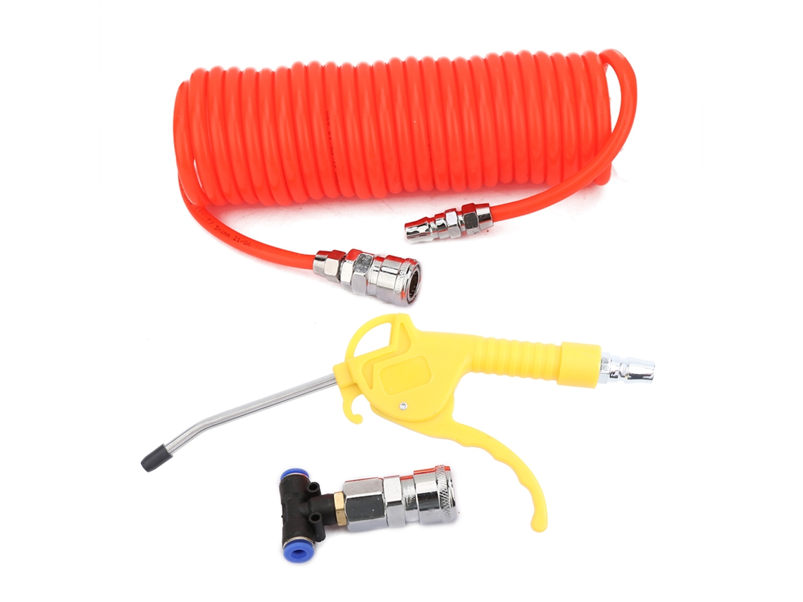Pistola De Aire Neumática Para Limpeza Com Mangueira De Mola De 6m E Conector Rápido De 3 Vias Para Despoletar Carros