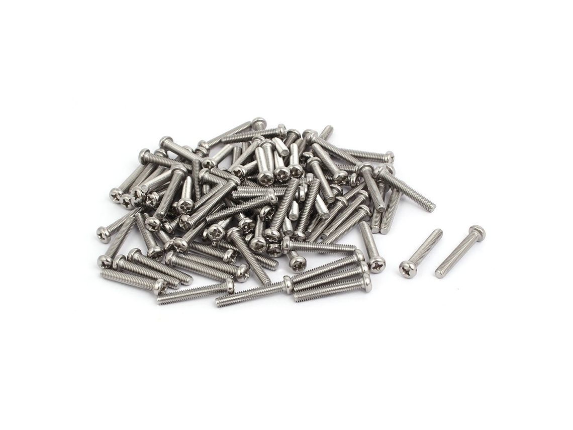 6 Parafusos CHABERLU de cabeça chata escareada M6 x 55mm com rosca interna