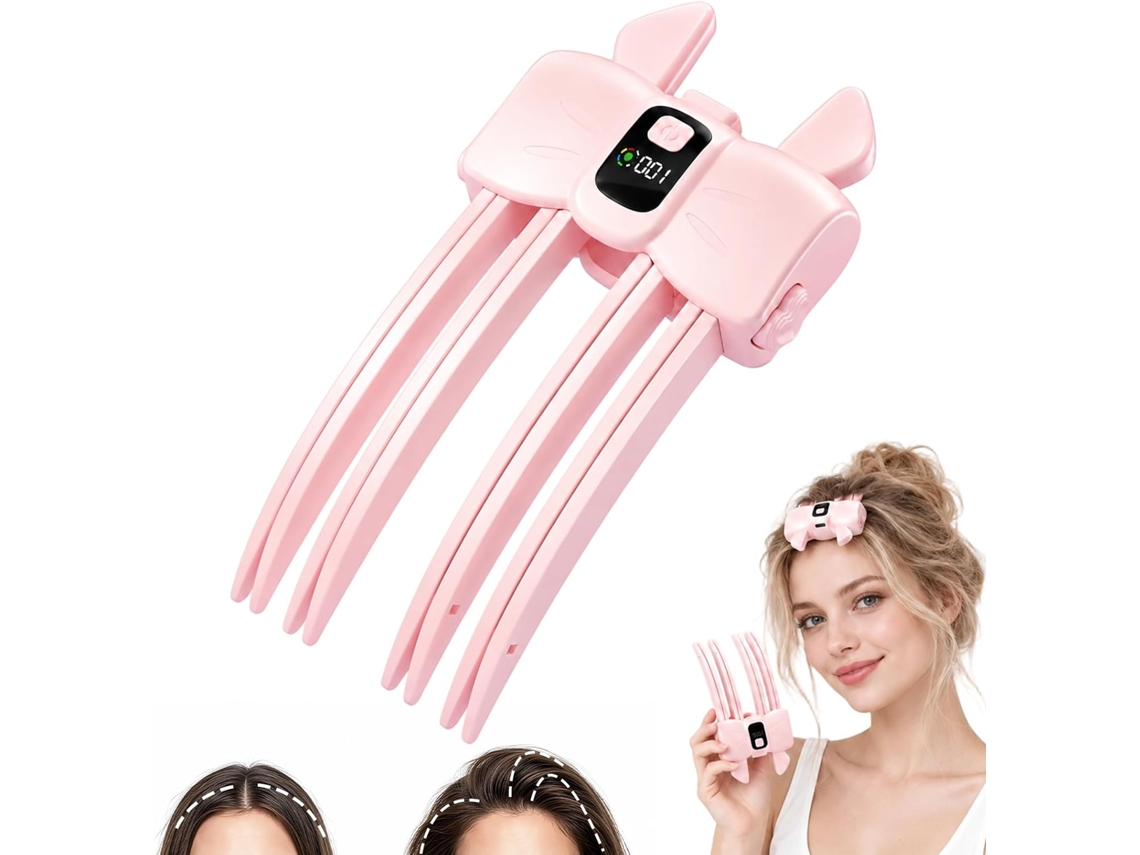 Clip De Styling Aquecido Para Dar Volume À Raiz Rosa Panoona
