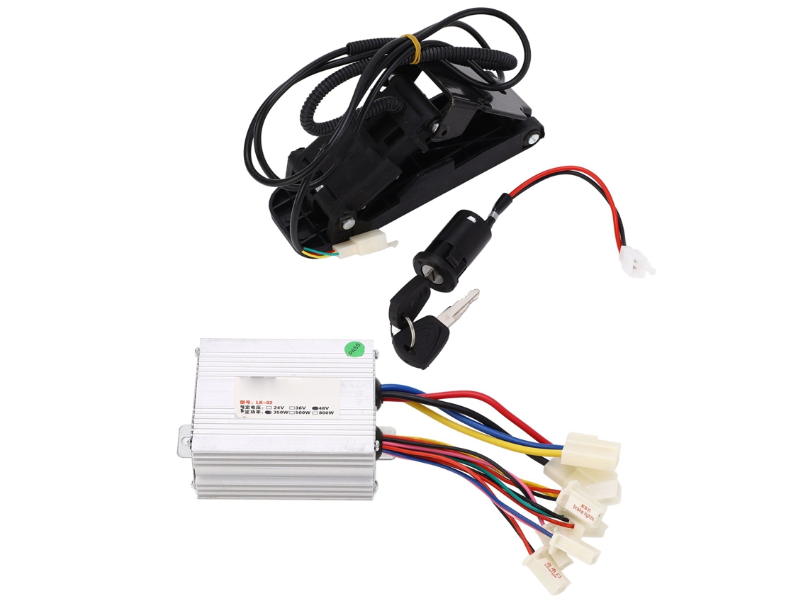 Kit de Controlador de Motor 48V 350W com Pedal de Acelerador para Bicicleta e Motocicleta S/MARCA