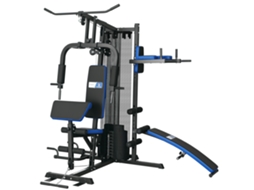 Multi academia 65 Kg (banco Abdominal, Stack de Pesos, Preto e Azul)