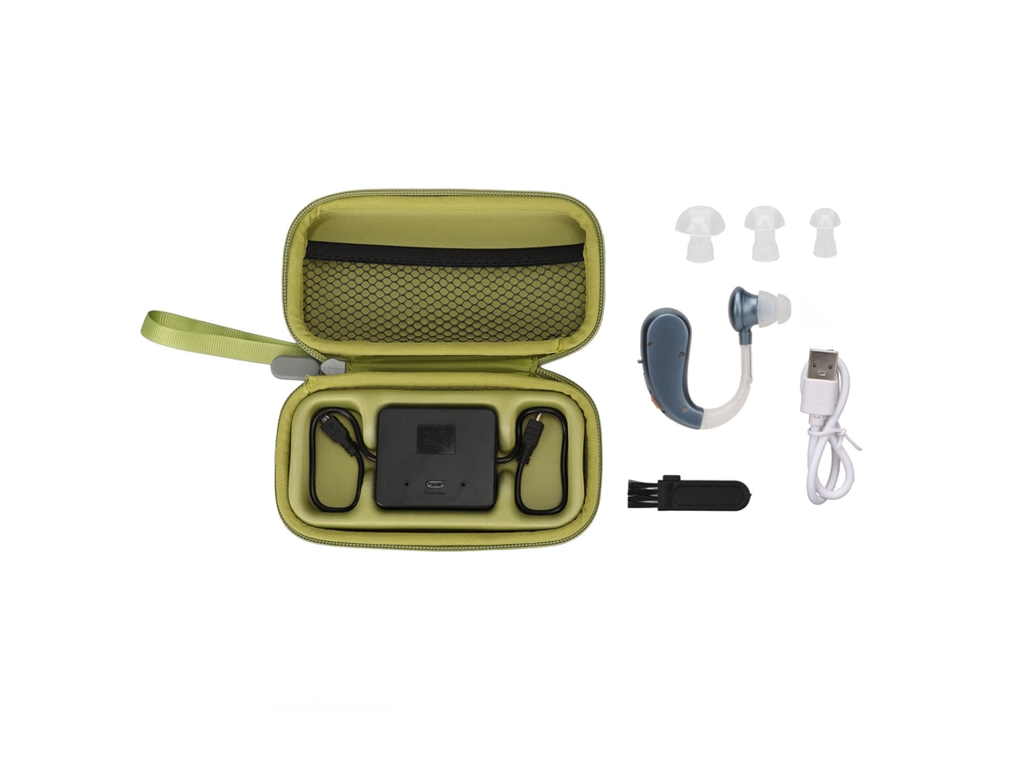 Aparelho Auditivo Recarregável, Dispositivo Médico, Amplificador De Audição Silicone, Azul