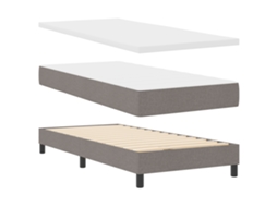 Conjunto 1 Cama Box Vidaxl Castanho-acinzentado Tecido (200 X 90 Cm)