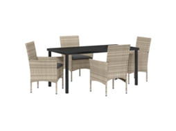 Maison Exclusive - Conjunto De Jantar Para Jardim 5 Pcs Cinzento-claro Vime Pe