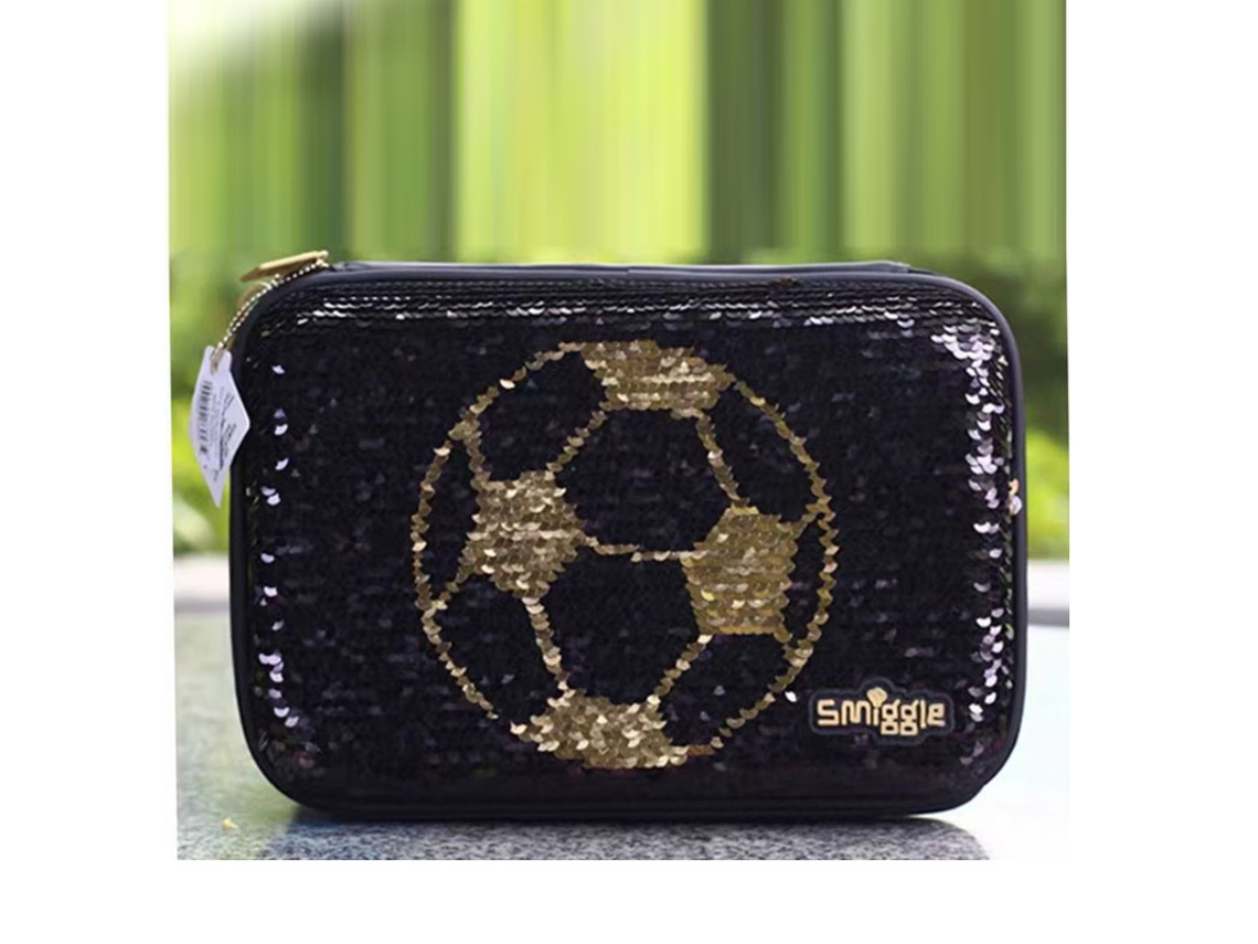 Estojo para Lápis, Grande, Dourado, Futebol, Infantil AQUAFORGE