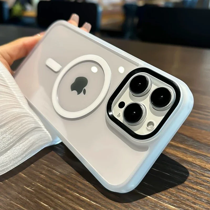 (iphone 14 Pro Max, Transparente) Capa Protetora Transparente Magnética Para Carregamento Sem Fio Magsafe, Com Estrutura Resistente A Impactos.