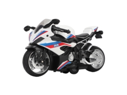 Mali brinquedo Motocicleta de Recuo Liga com Efeitos Sonoros e Luzes Alta Simulação Branco