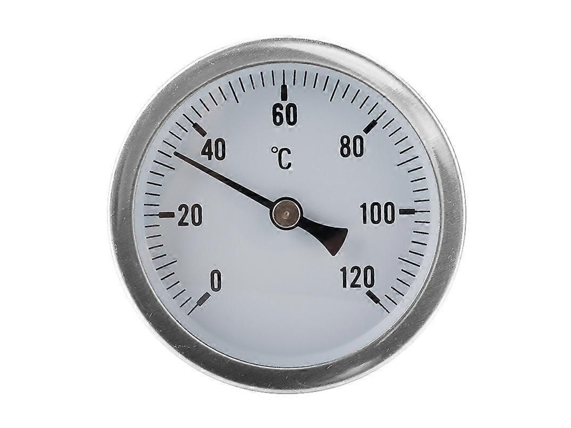 Termômetro 0 120 Aço Silencioso Bimetálico 63mm Tubulação de Caldeira Industrial Ponteiro Digital GOKOCO