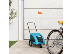 Vidaxl Reboque Bicicleta P/ Animais Tecido Oxford/ferro Azul
