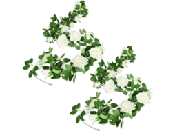 2 Guirlandas de Flores Artificiais, Guirlanda de Rosas Artificiais AQUAFORGE