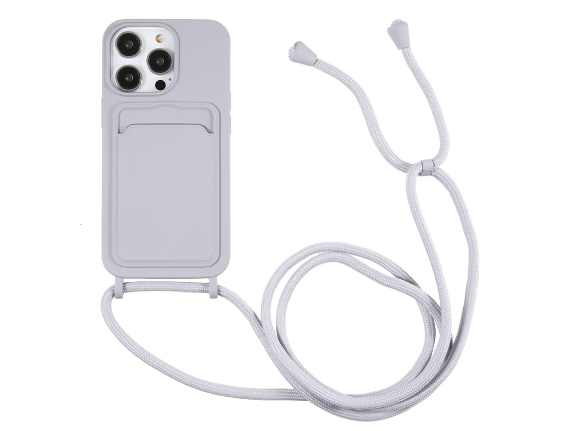 Suporte Casa Quedas Cartões Para Iphone 14 Pro Max Silicone Anti-choque Cinzento
