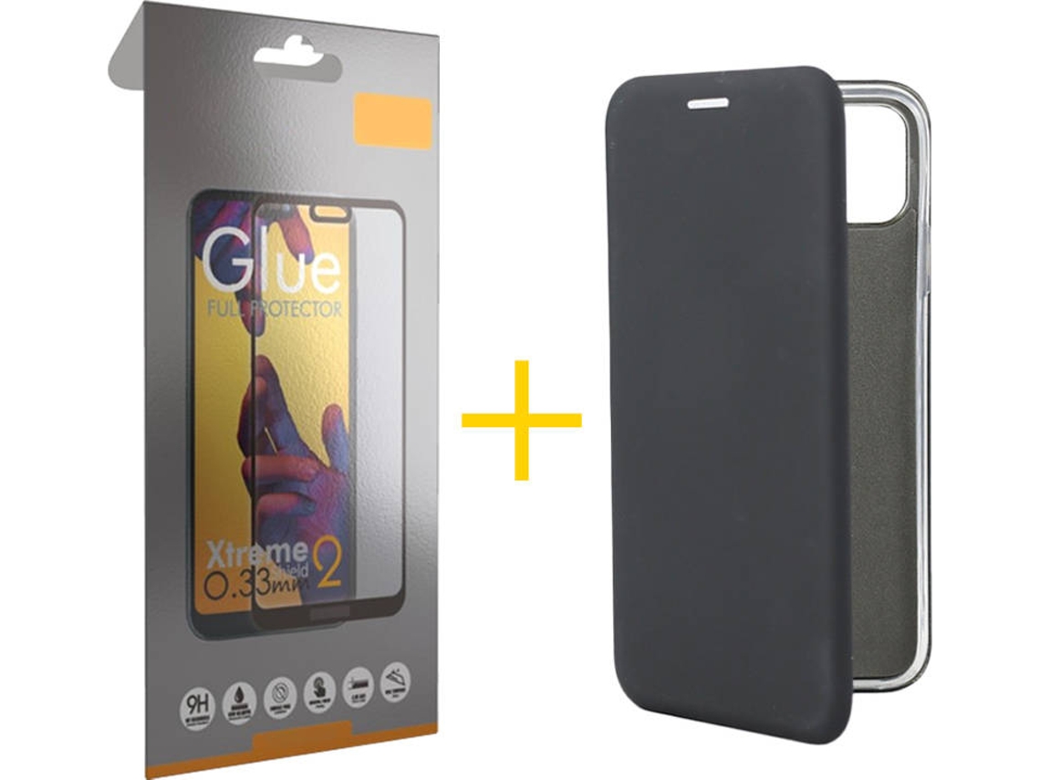 Capa e Película Apple iPhone 11 Pro Max SKYHE Flip Cover 0341 Preto