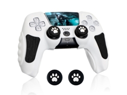 Capa Controle De Para Ps5, Capa De Silicone Antiderrapante Com Capas Para Joystick E Adesivos (branca) Cuich