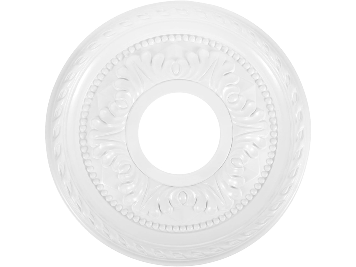 Medalhão De Teto Redondo Em Poliuretano E Pvc, Instalação Não Especificada.