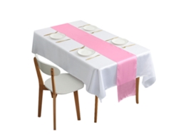 Caminho de Mesa de Cetim com 10 Unidades de 12 X 108 Polegadas para Decorações Retangulares e de Mesa Redonda Rosa Escuro