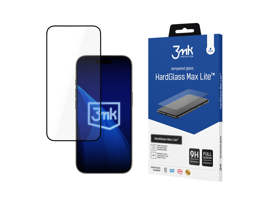 Película De Vidro Temperado 3mk Hardglass Max Lite Para Apple Iphone 17 Pro Max 100