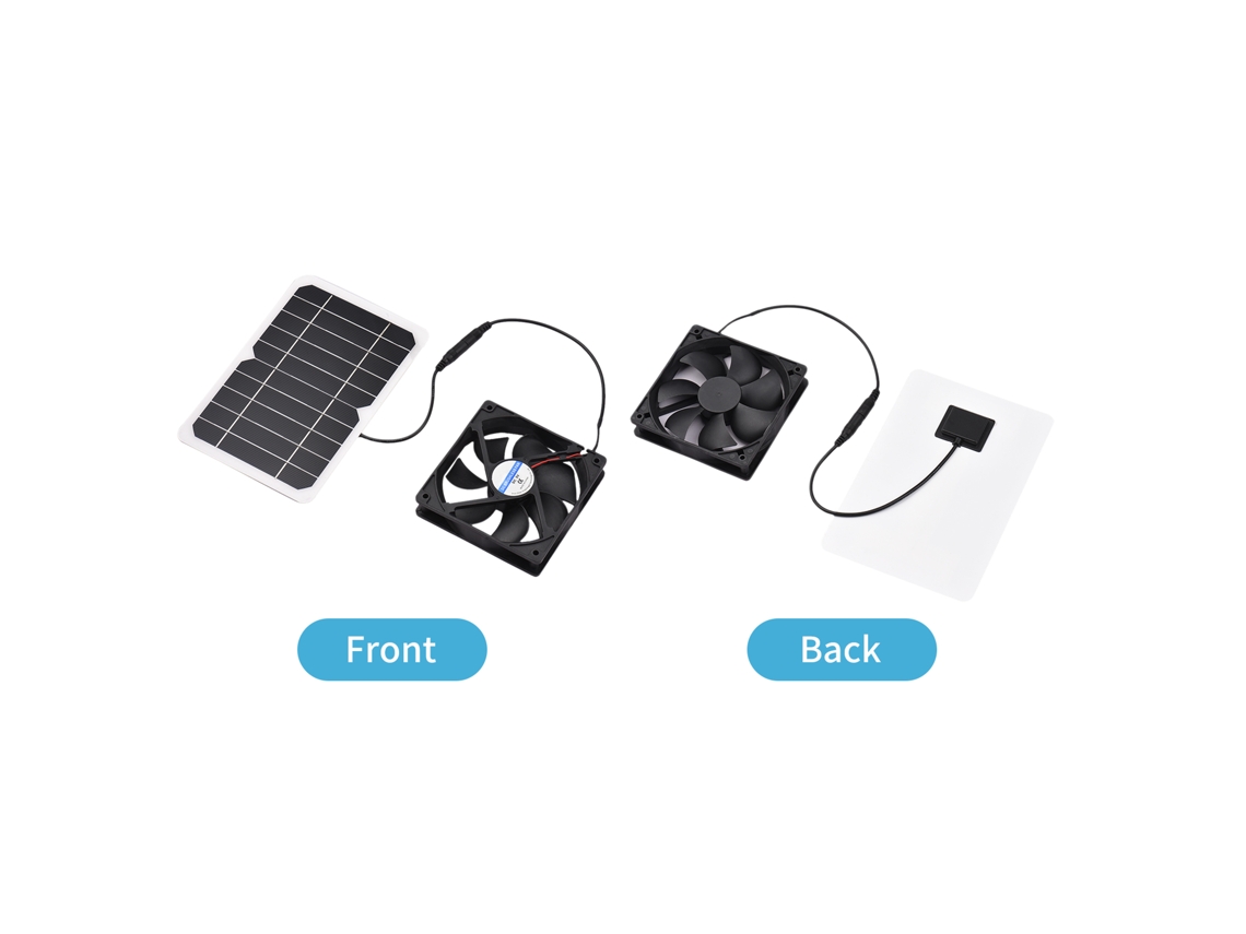 Painel Solar 6w 5v com Ventilador Galinheiro Rv Estufa Camping