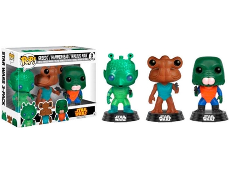 FUNKO POP - Conjunto 3 Figuras ! Star Wars - Greedo + Hammerhead + Walrus Man Conjunto 3 Figuras ! Star Wars - Greedo + Hammerhead + Walrus Man