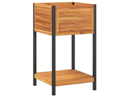 Garden Planter, Garden Planters Vidaxl Marrom Madeira De Acácia (45 X 45 X 80 Cm)