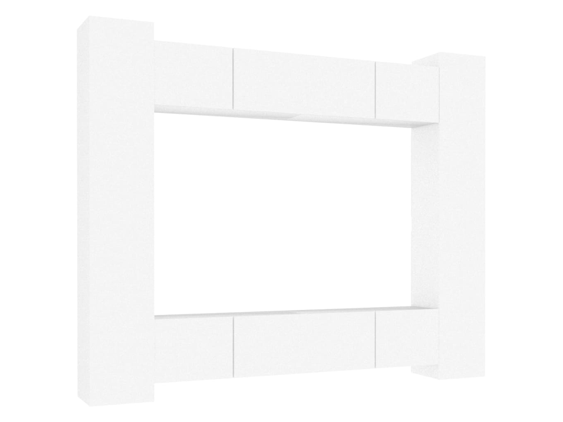 Conjunto Móveis de Tv 8 Pcs Madeira Processada Branco MAISON EXCLUSIVE