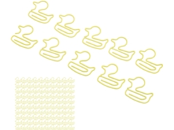 Conjunto de 100 mini clipes de mesa em formato de pato amarelo, clipes de metal leves para organizar documentos não utilizados em sala de aula.
