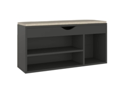 Conjunto 1 Banco Sapateira Vidaxl Cinzeto Derivados De Madeira (104 X 30 X 49 Cm)