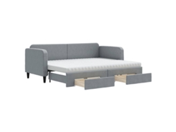 Daybed With Trundle, Daybeds With Trundles Vidaxl Cinzeto Tecido (80 X 200 Cm)