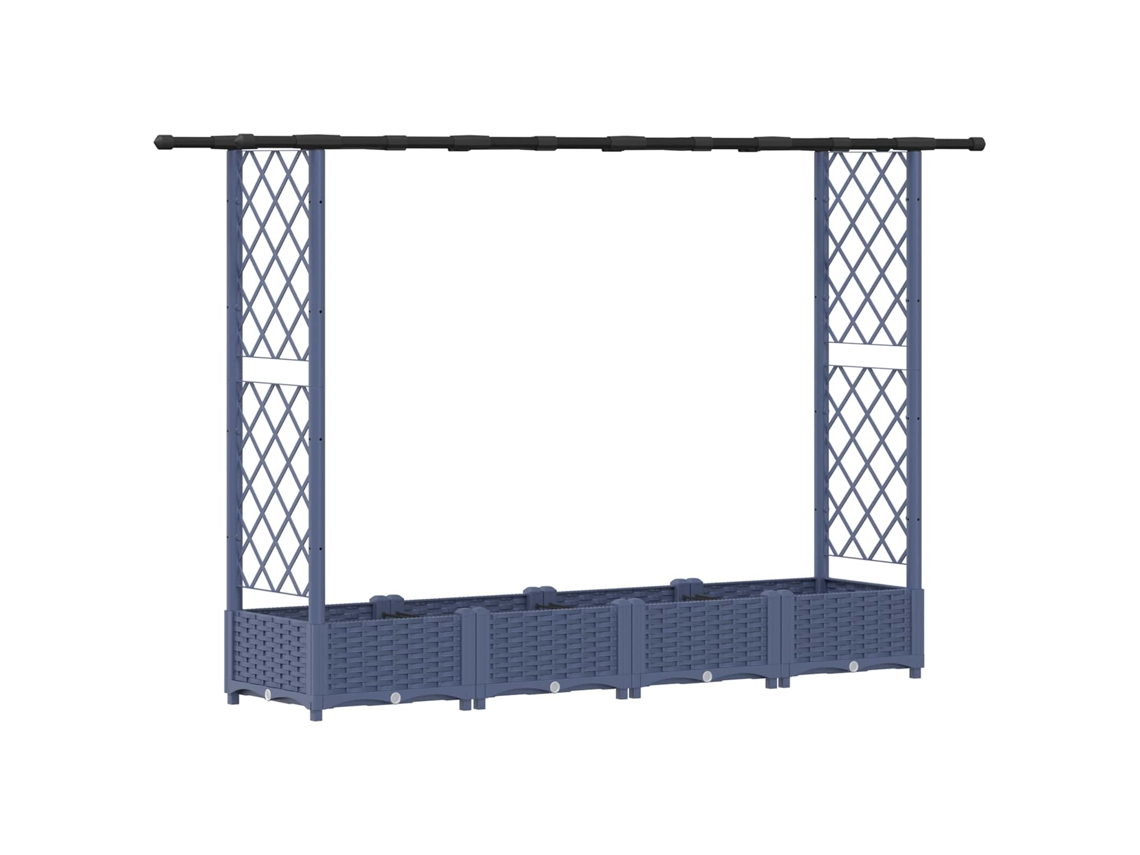 Conjunto 1 Canteiro De Jardim Elevado Vidaxl Cinzento Polipropileno (203 X 40 X 121 Cm)