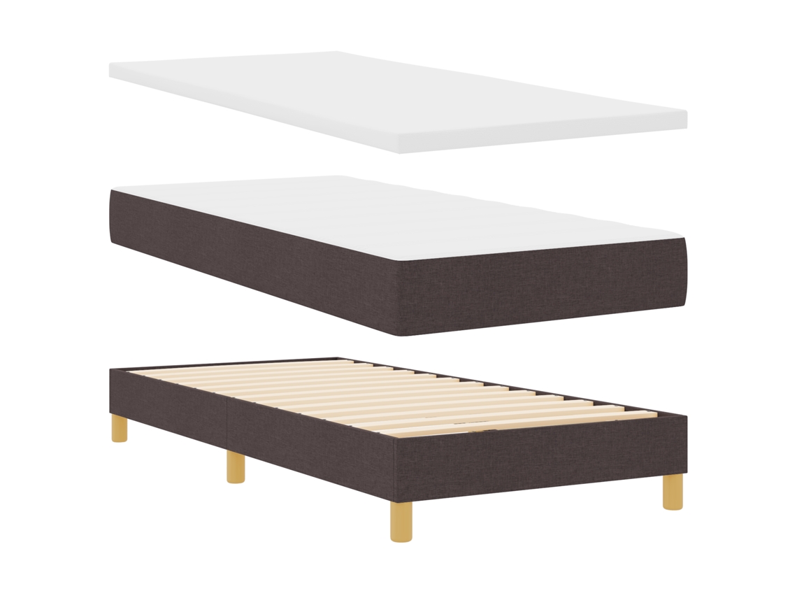 Conjunto 1 Cama Box Vidaxl Castanho Tecido (90 X 200 Cm)