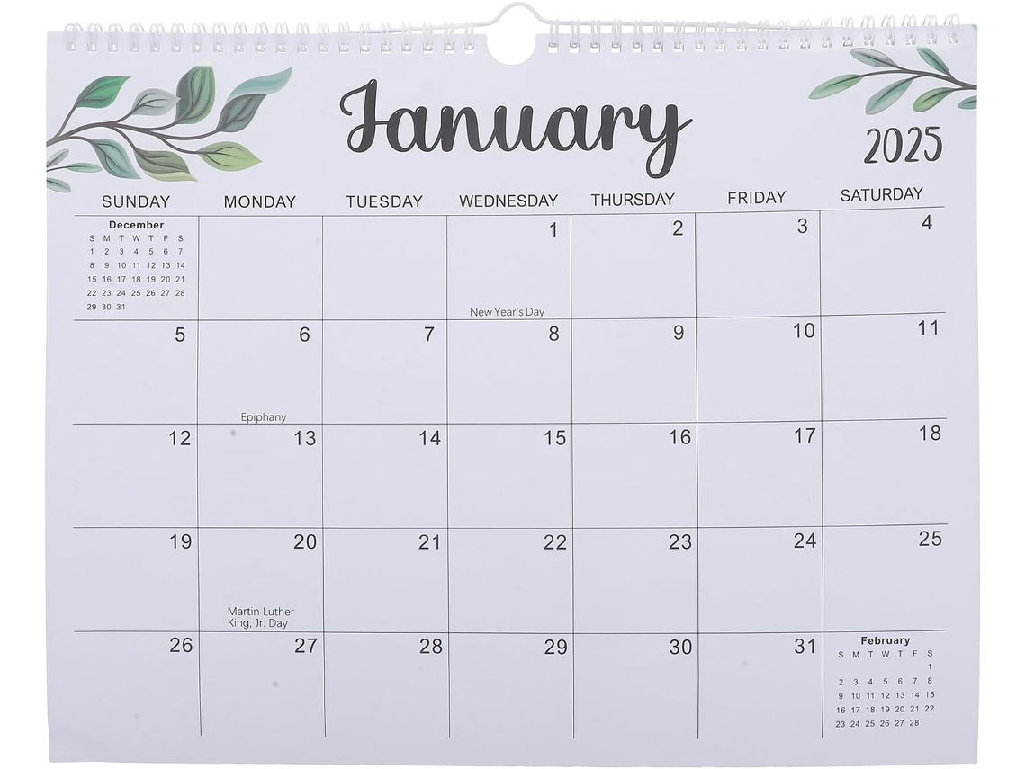 Calendário De Parede Com Encadernação Em Espiral 2024 2025, Calendário Mensal Em Papel De Julho De 2024 A Dezembro De Gokoco