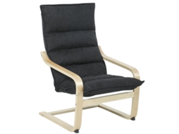 Poltrona de Sala Moderna com Encosto Alto Acolchoado Estrutura de Madeira e Estofada em Veludo 67x83x105 Cm Preto Ge