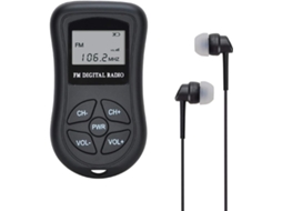 Radio Fm A Batería - Mini Radio Estéreo - 60-108 Mhz - Receptor De Radio Fm Portátil Con Dsp, Pantalla Lcd Y Auriculares - 107-bk