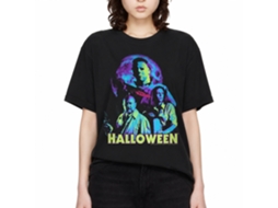 Rockinstone Halloween Neon Moon Black Adult T-shirt Size:l