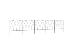 Conjunto De 5 Cercas Decorativas De Jardim Metálicas, 305x62cm, Preto