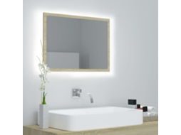 Espelho de Parede Casa Banho com Led 60 x 8,5 x 37 cm Acrílico Carvalho Sonoma