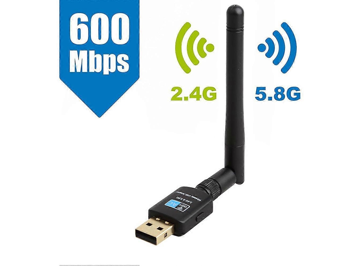 Placa De Rede Sem Fio De Banda Dupla Mini Usb Wifi Stick Com Rotação De 360° Slowmoose