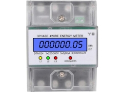 Medidor de energia trifásico Brilvibera 220/380V 5-80A kWh para trilho DIN.