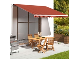 Vidaxl Tecido De Substituição Para Toldo Laranja E Castanho 380x345 Cm Poliéster