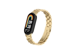 Bracelete Aço Stainless Lux Ferramenta Compativel com Xiaomi Smart Band 9 Ouro