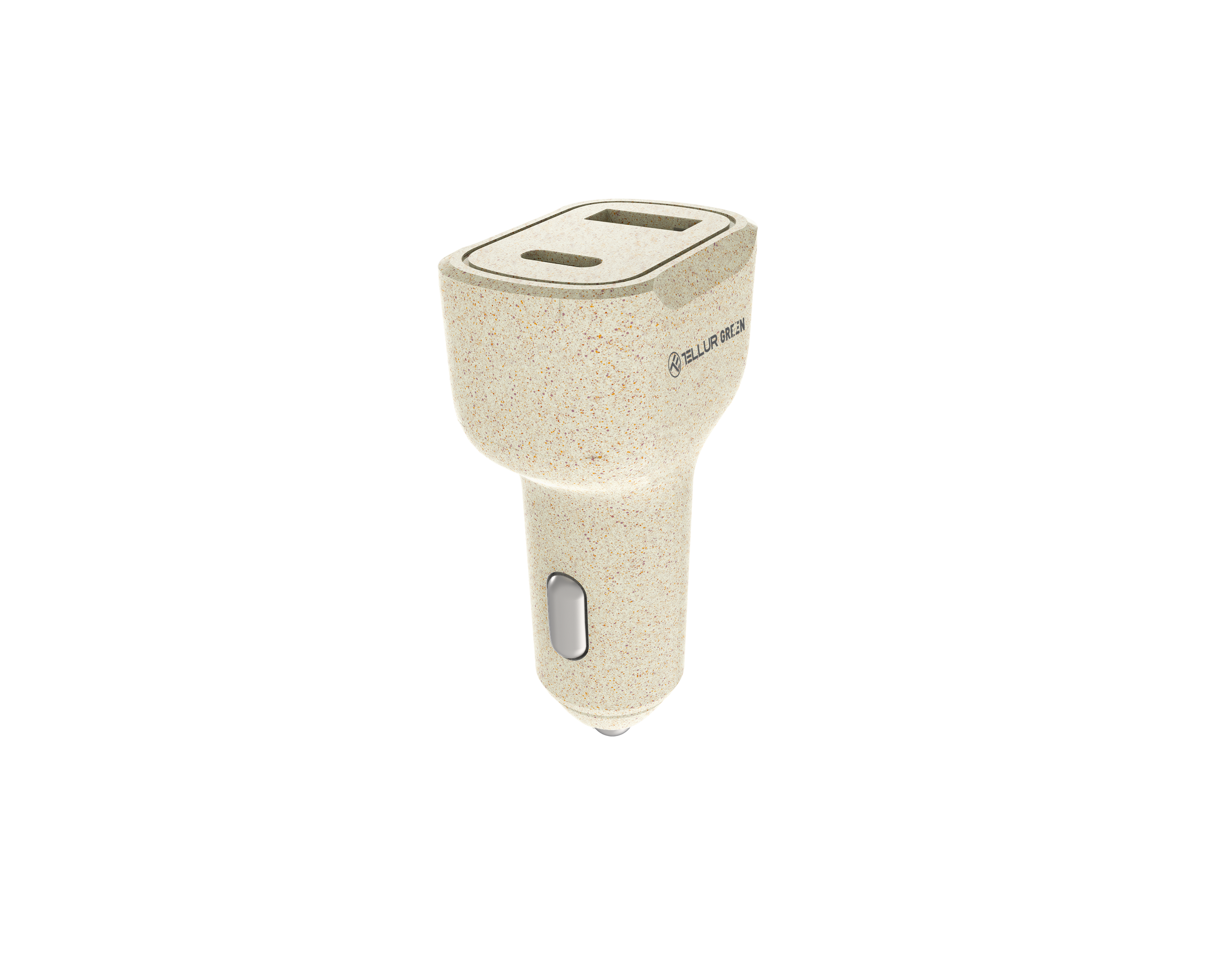 Carregador de Carro TELLUR Green 36W 6A Pd18W + Qc3.0 Creme