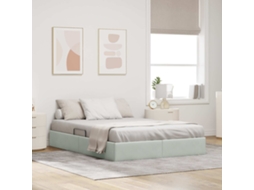 Vidaxl Estrutura De Cama Ottoman Cinzento-claro 140 X 190 Cm Veludo