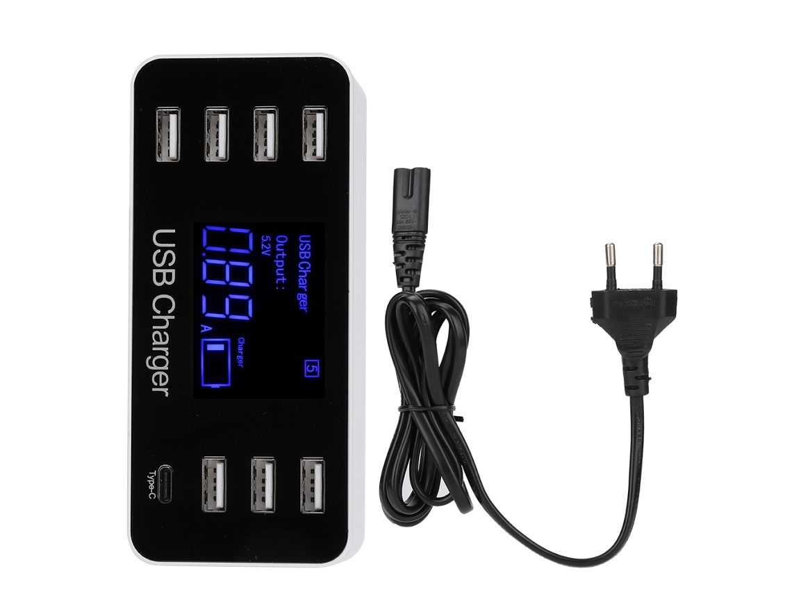 Carregador Inteligente LAXISCREED 7usb+type c Lcd